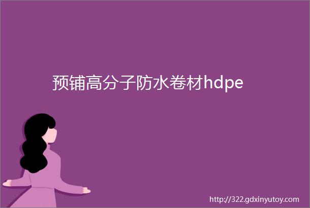 预铺高分子防水卷材hdpe