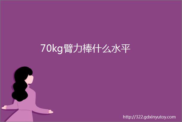 70kg臂力棒什么水平