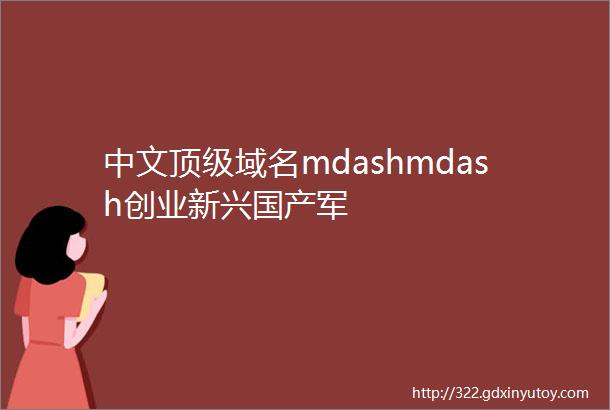 中文顶级域名mdashmdash创业新兴国产军